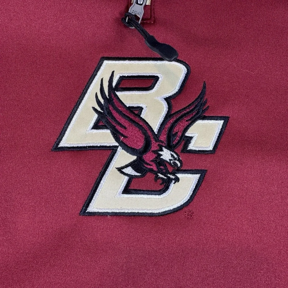Boston College Eagles Reebok Fleece 1/4 Zip Pullover Chest Embroidered Men s L - Picture 3 of 12
